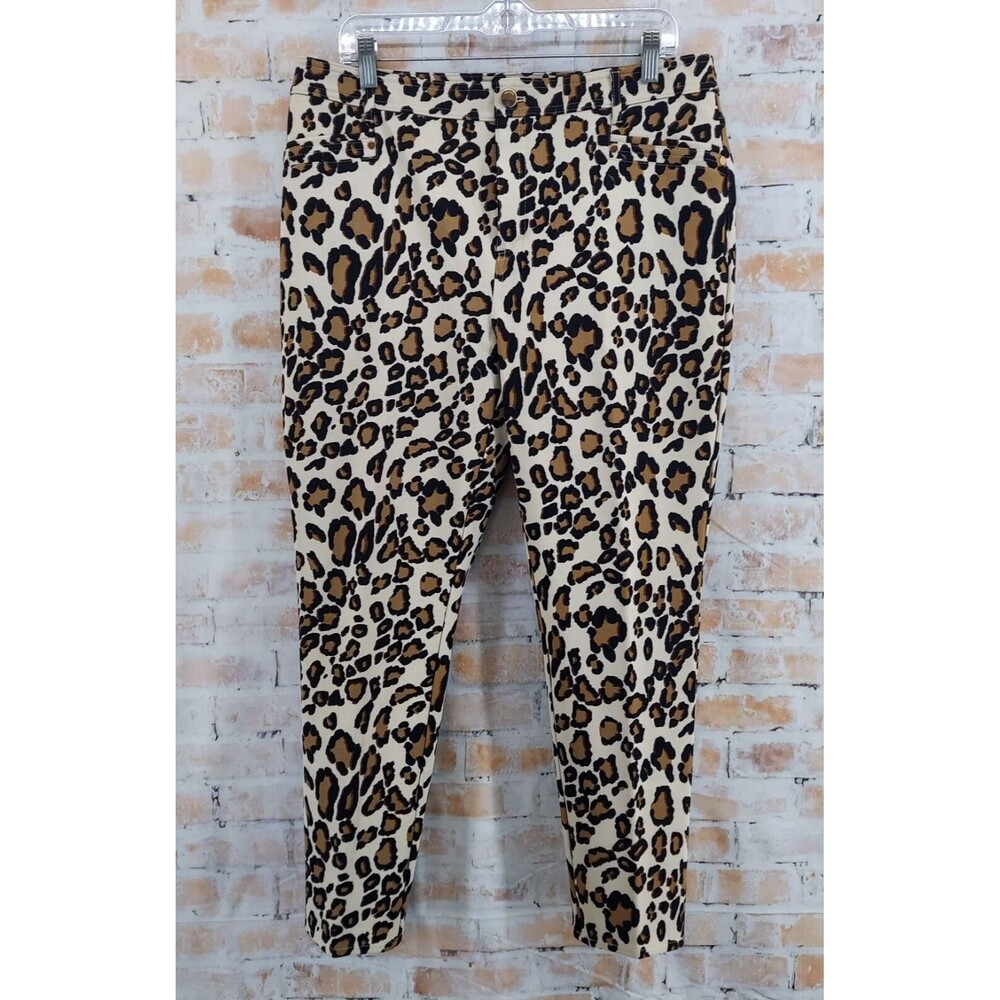 NWT Chico's Women's The So Slimming Jaguar Print Slim Ankle Pant Size US 12